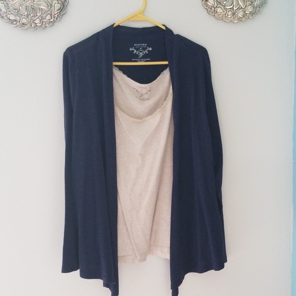 Tang top with light jacket